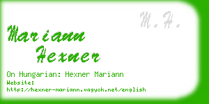 mariann hexner business card